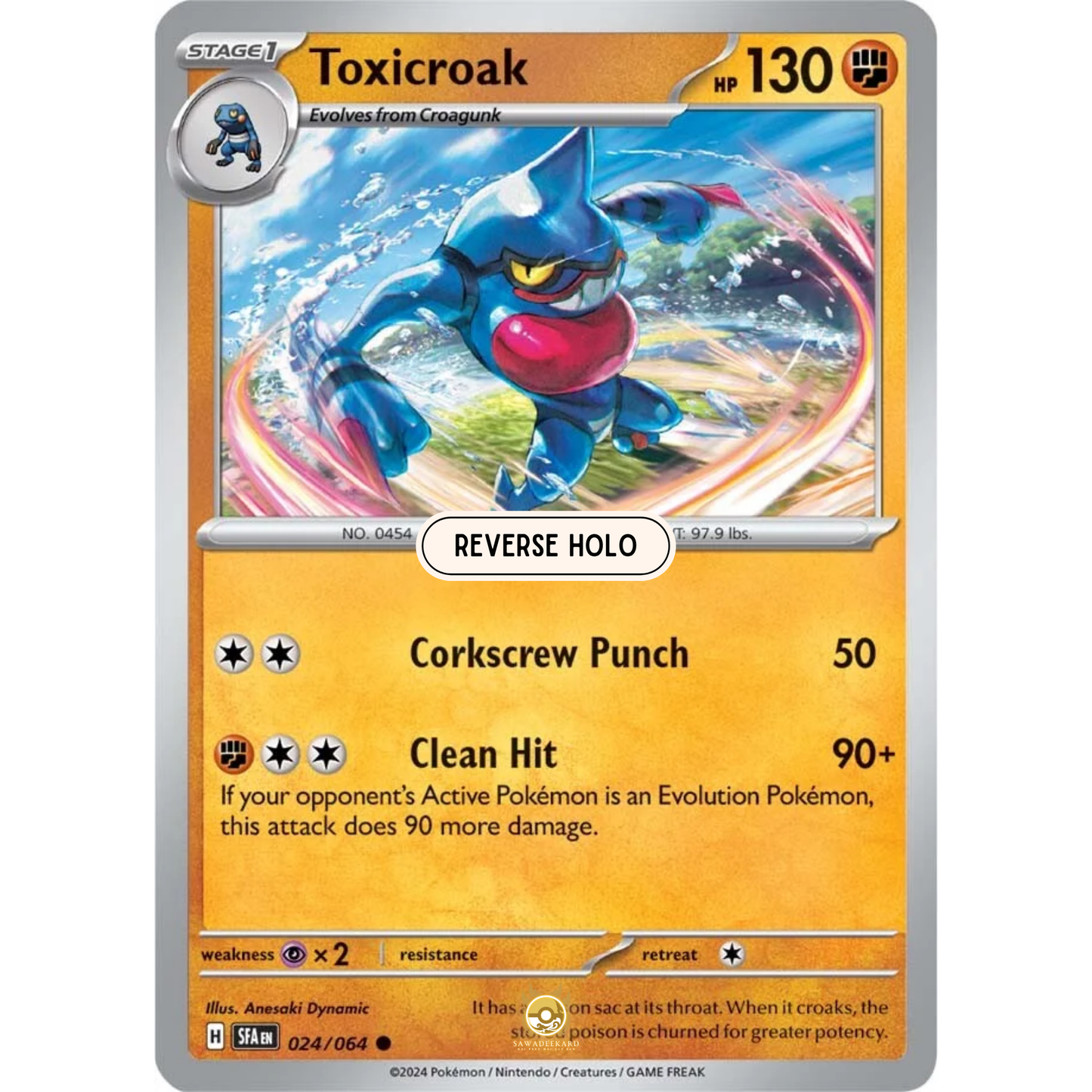 [ENG] Pokemon SV6.5 Shrouded Fable: 024/064 Toxicroak [Fighting] [C - Common] (Reverse Holo)