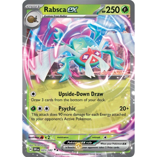 [ENG] Pokemon SV10 Destined Rivals: 025/182 Rabsca ex [Grass] [RR - Double Rare] (Foil)