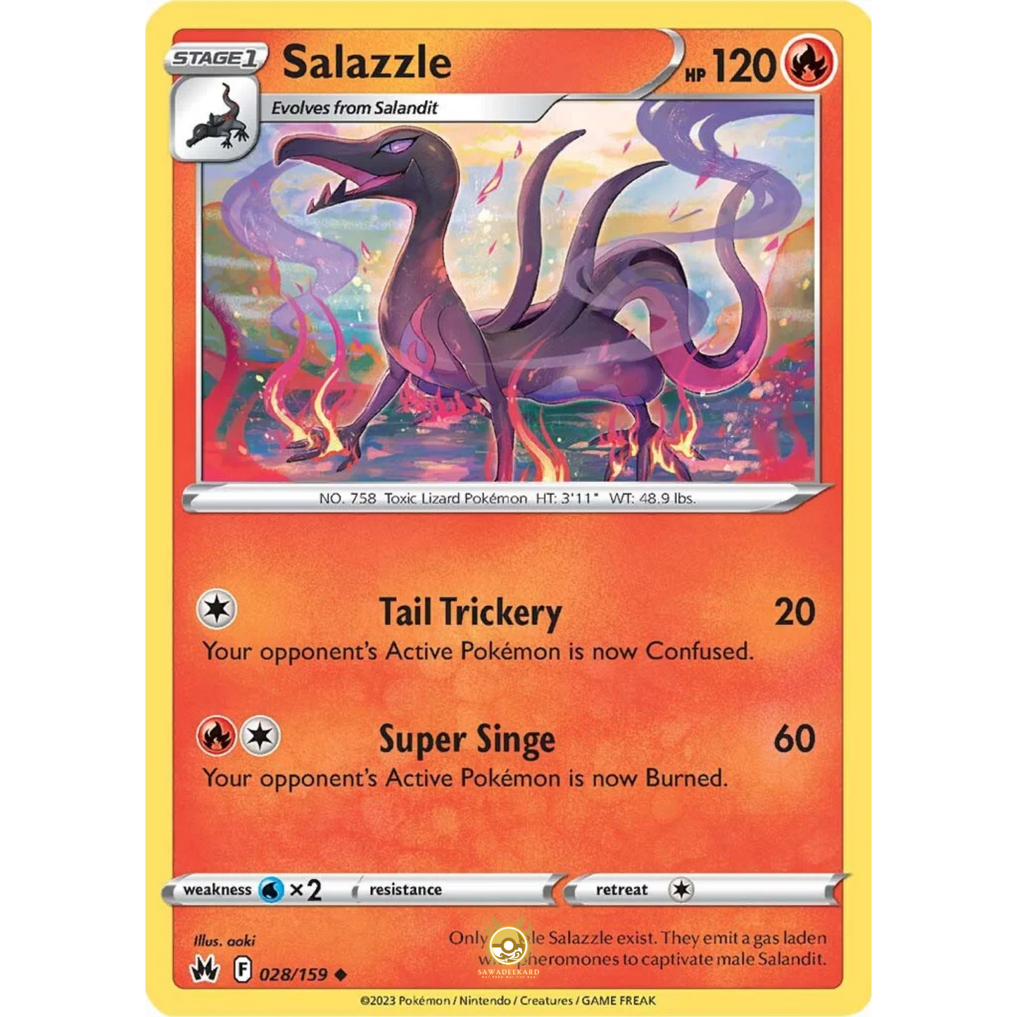 [ENG] SWSH 12.5 Crown Zenith: 028/159 Salazzle U (Non-Foil)