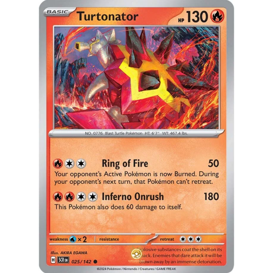 [ENG] Pokemon SV07 Stellar Crown: 025/142 Turtonator [Fire] [C - Common] (Non-foil)