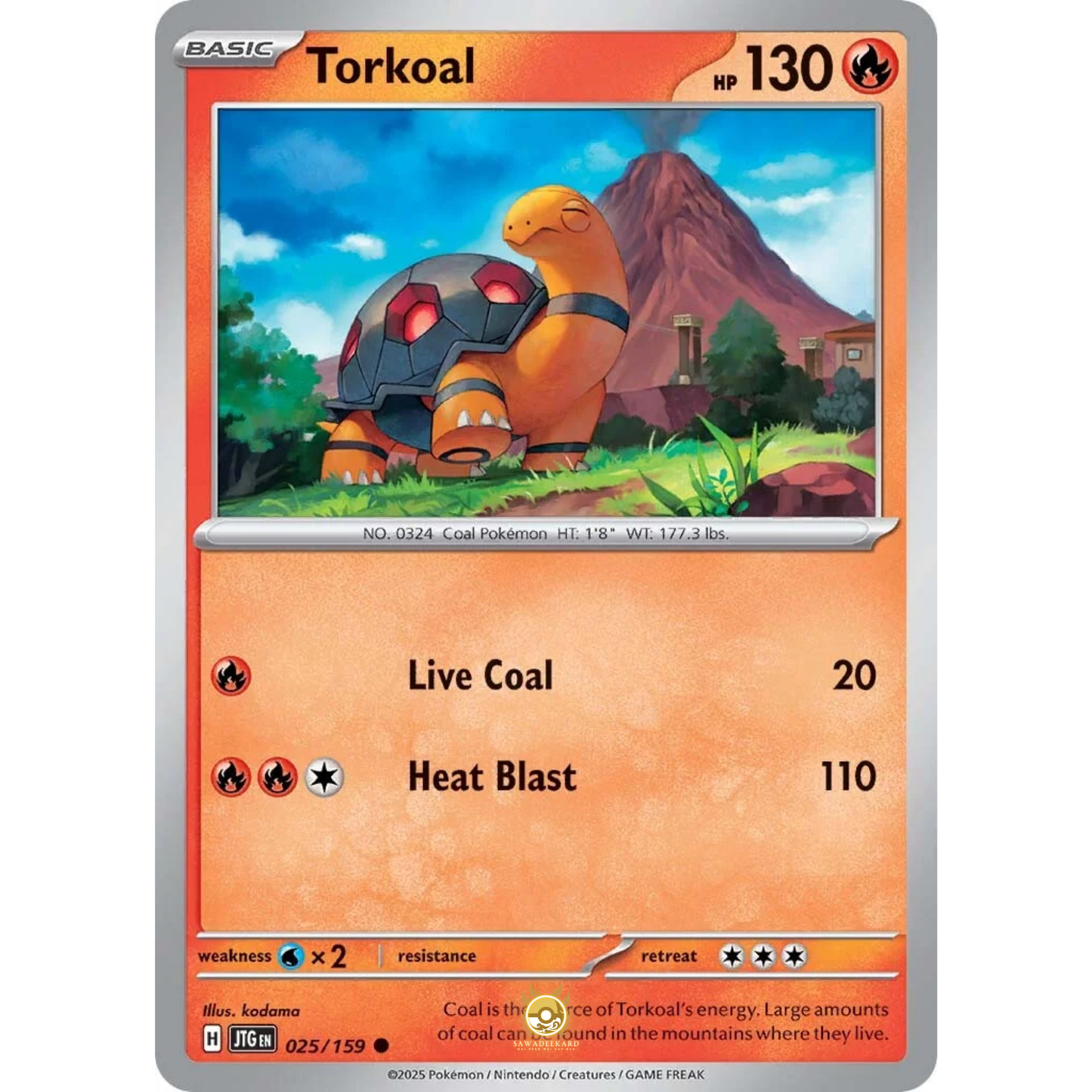 [ENG] Pokemon SV09 Journey Together: 025/159 Torkoal [Fire] [C - Common] (Non-foil)