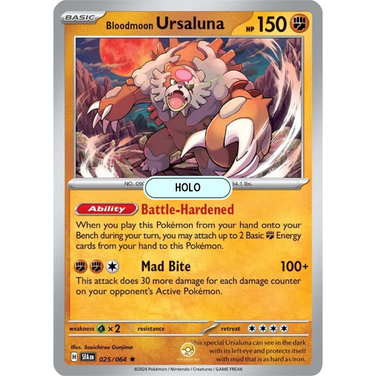 [ENG] Pokemon SV6.5 Shrouded Fable: 025/064 Bloodmoon Ursaluna [Fighting] [R - Rare] (Foil)