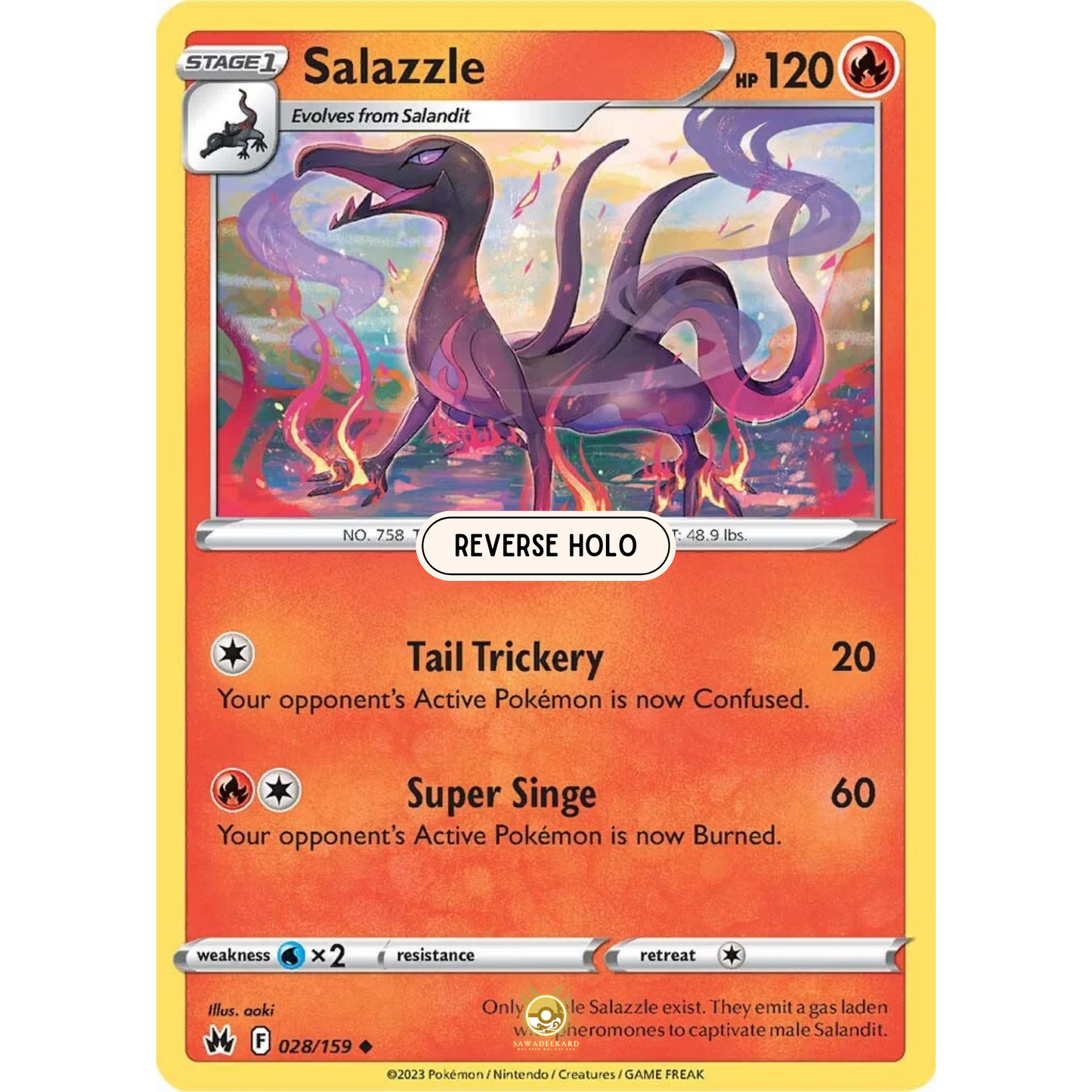 [ENG] SWSH 12.5 Crown Zenith: 028/159 Salazzle U (Reverse Holo)