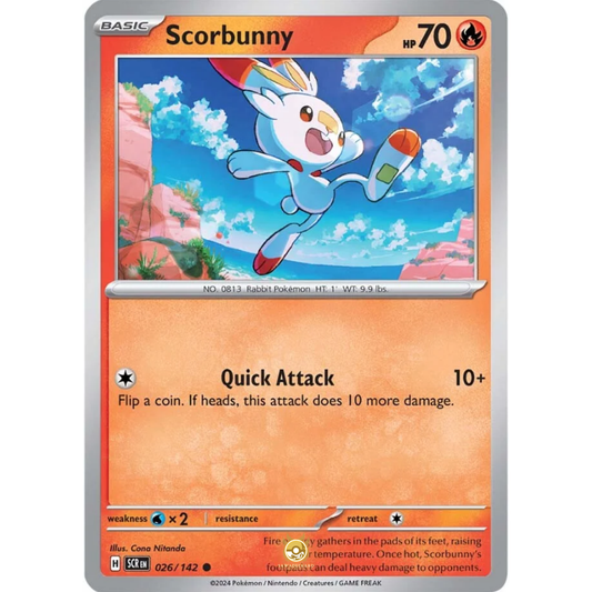 [ENG] Pokemon SV07 Stellar Crown: 026/142 Scorbunny [Fire] [C - Common] (Non-foil)