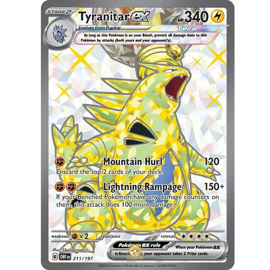 [ENG]	SV03	Obsidian Flames:	211/197	Tyranitar ex	SR	(Foil)