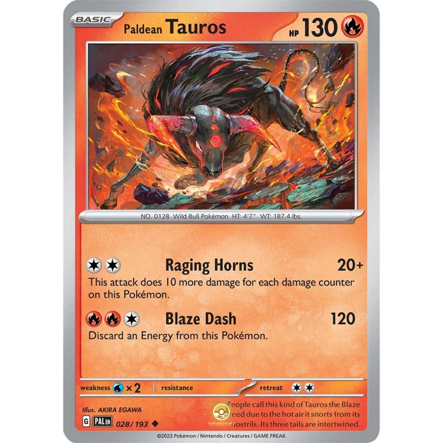 [ENG] SV02 Paldea Evolved: 028/193 Paldean Tauros U (Non-Foil)