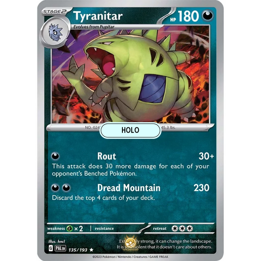 [ENG] SV02 Paldea Evolved: 135/193 Tyranitar R (Foil)