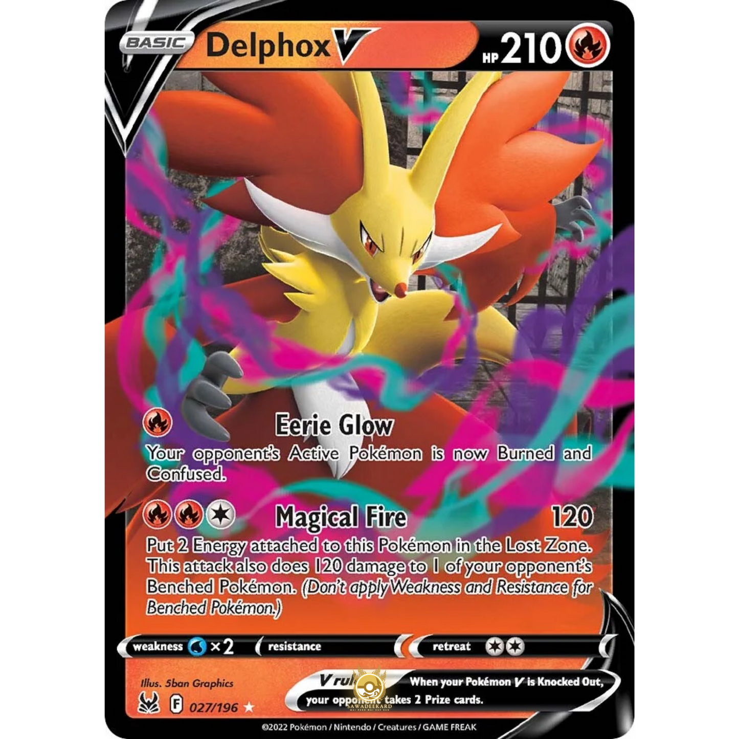 [ENG] SWSH 11 Lost Origin: 027/196 Delphox V R (Foil)