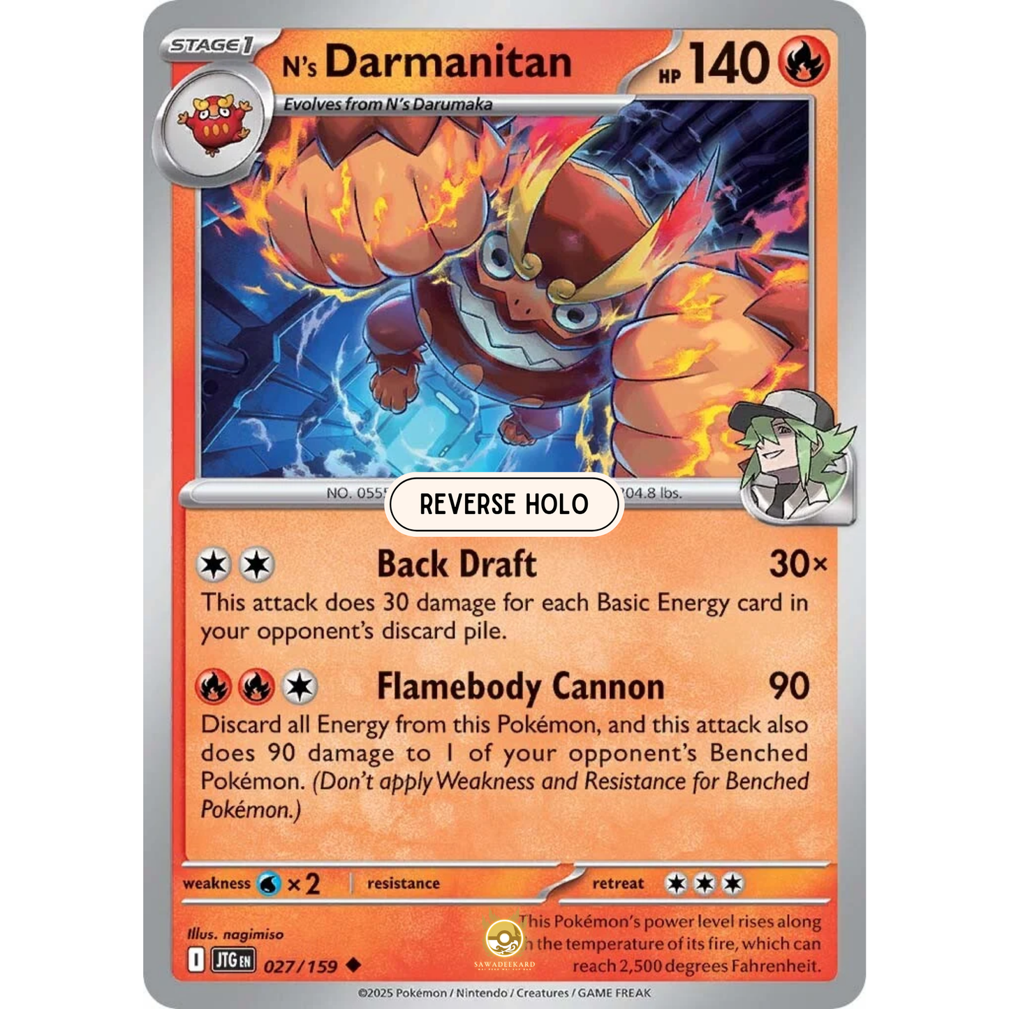 [ENG] Pokemon SV09 Journey Together: 027/159 N's Darmanitan [Fire] [U - Uncommon] (Reverse Holo)