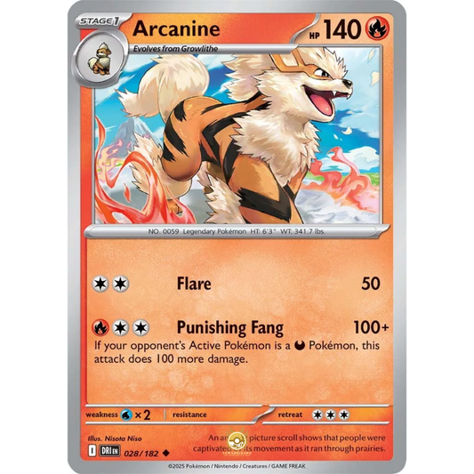 [ENG] Pokemon SV10 Destined Rivals: 028/182 Arcanine [Fire] [U - Uncommon] (Non-foil)