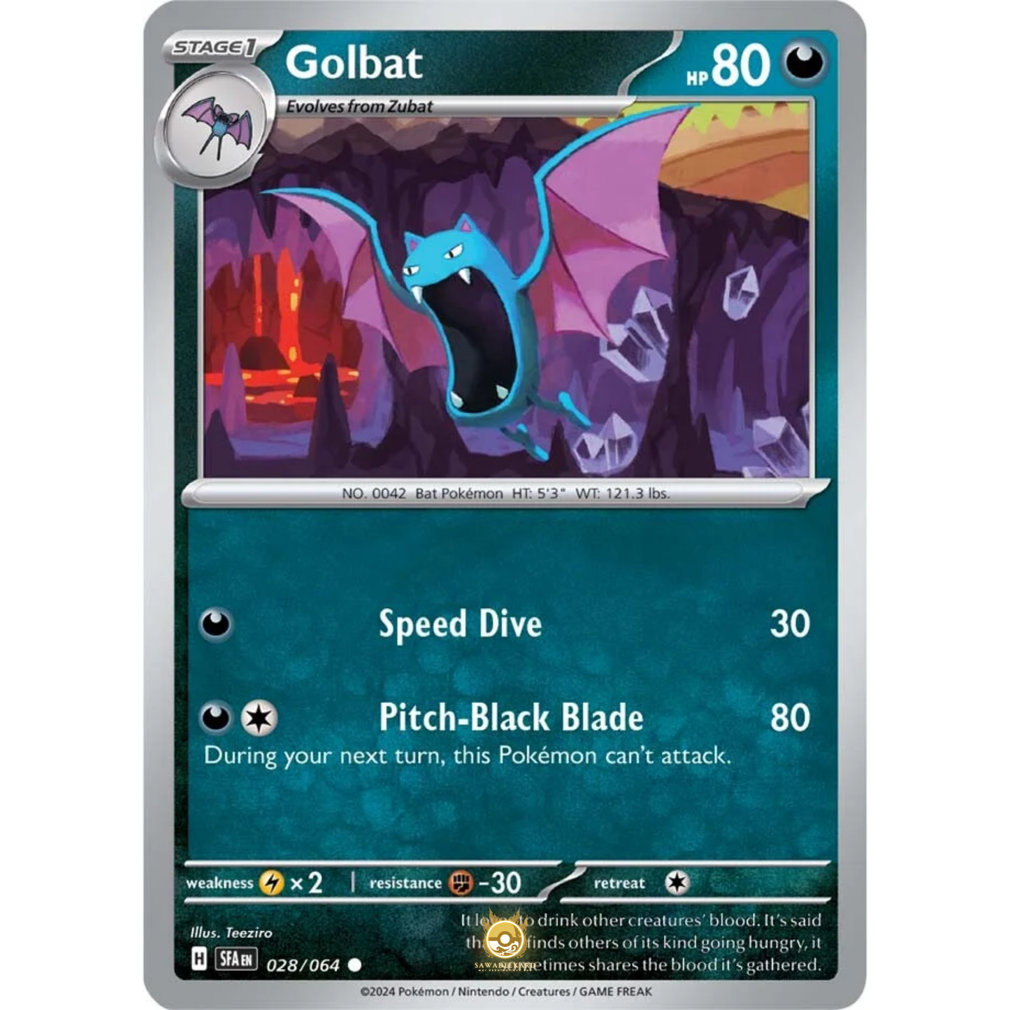 [ENG] Pokemon SV6.5 Shrouded Fable: 028/064 Golbat [Darkness] [C - Common] (Non-foil)