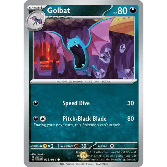 [ENG] Pokemon SV6.5 Shrouded Fable: 028/064 Golbat [Darkness] [C - Common] (Non-foil)