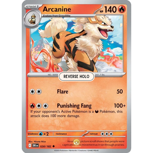 [ENG] Pokemon SV10 Destined Rivals: 028/182 Arcanine [Fire] [U - Uncommon] (Reverse Holo)