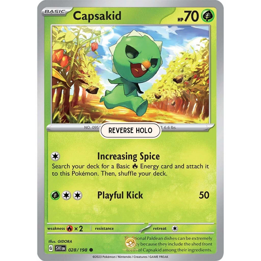 [ENG] SV01 Scarlet Violet Base Set: 028/198 Capsakid C (Reverse Holo)