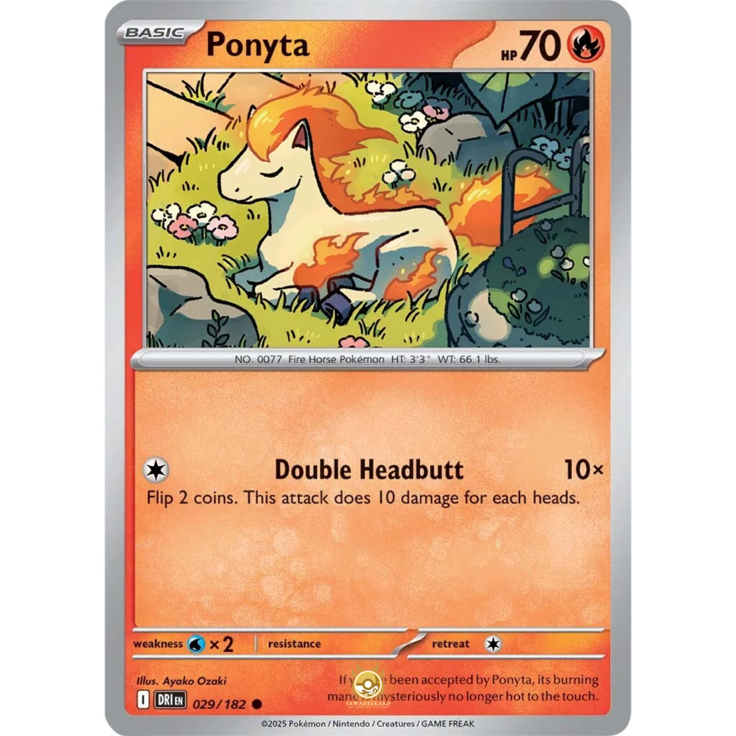 [ENG] Pokemon SV10 Destined Rivals: 029/182 Ponyta [Fire] [C - Common] (Non-foil)