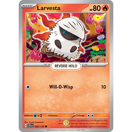 [ENG] Pokemon SV09 Journey Together: 028/159 Larvesta [Fire] [C - Common] (Reverse Holo)