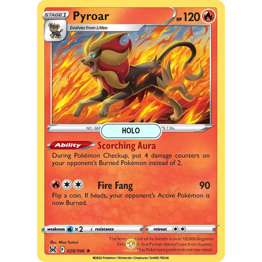 [ENG] SWSH 11 Lost Origin: 029/196 Pyroar R (Foil)