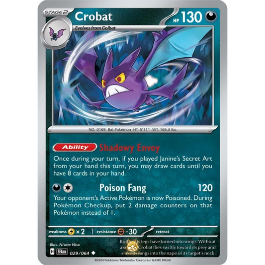 [ENG] Pokemon SV6.5 Shrouded Fable: 029/064 Crobat [Darkness] [U - Uncommon] (Non-foil)