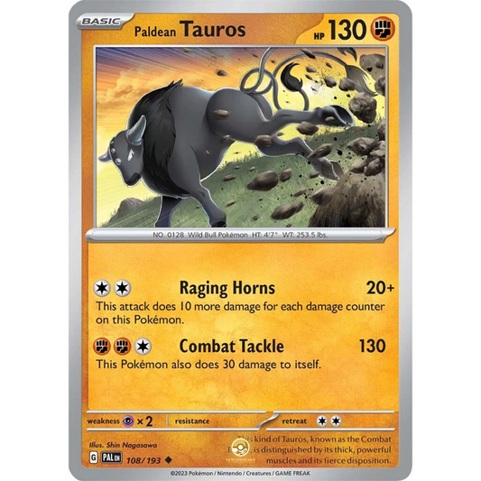 [ENG] SV02 Paldea Evolved: 108/193 Paldean Tauros U (Non-Foil)