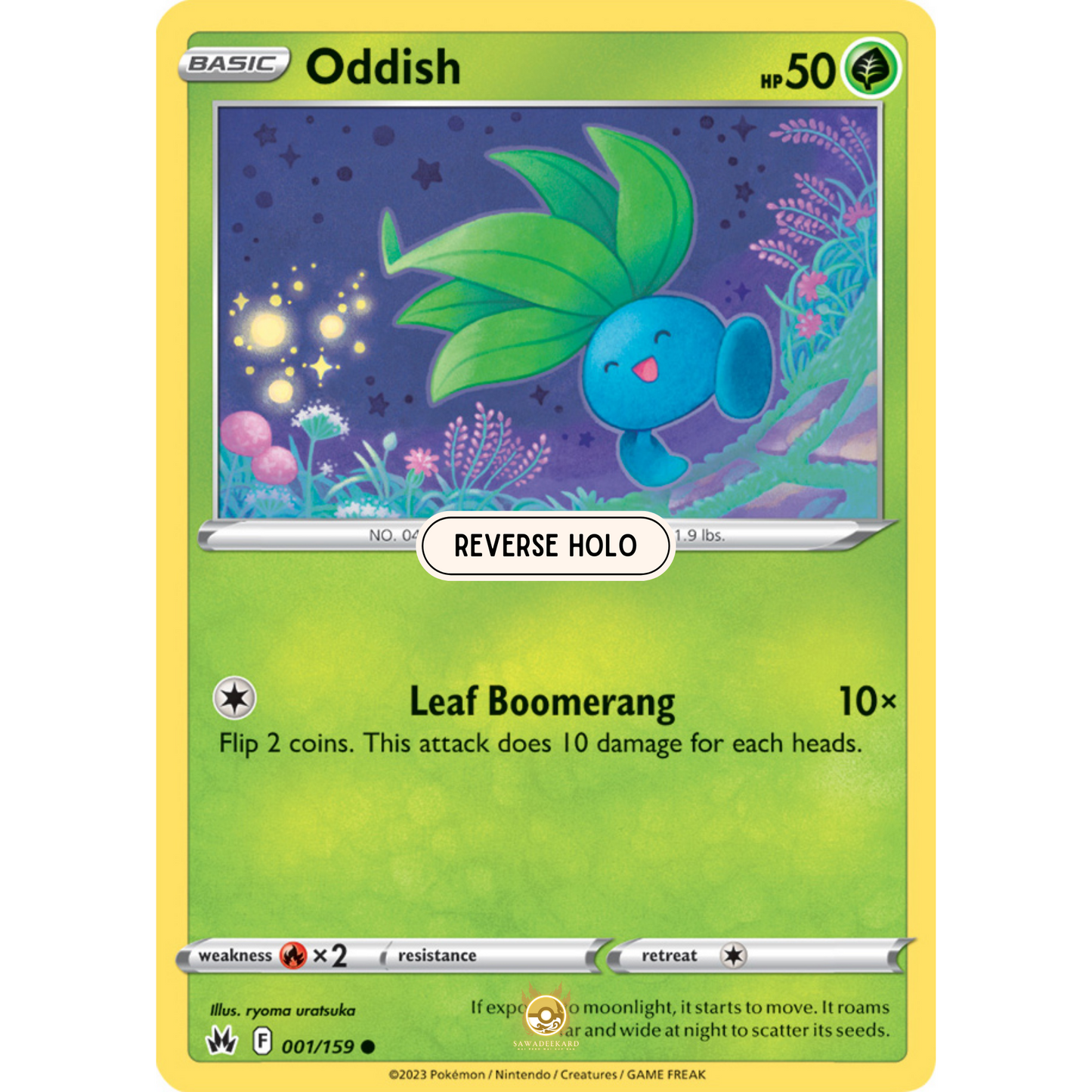 [ENG] SWSH 12.5 Crown Zenith: 001/159 Oddish C (Reverse Holo)