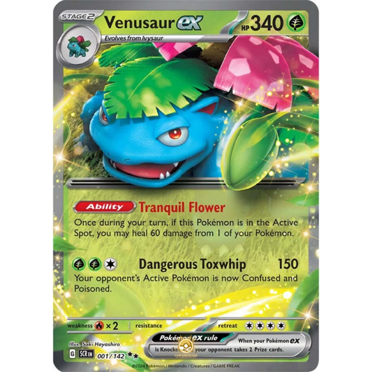 [ENG] Pokemon SV07 Stellar Crown: 001/142 Venusaur ex [Grass] [RR - Double Rare] (Foil)