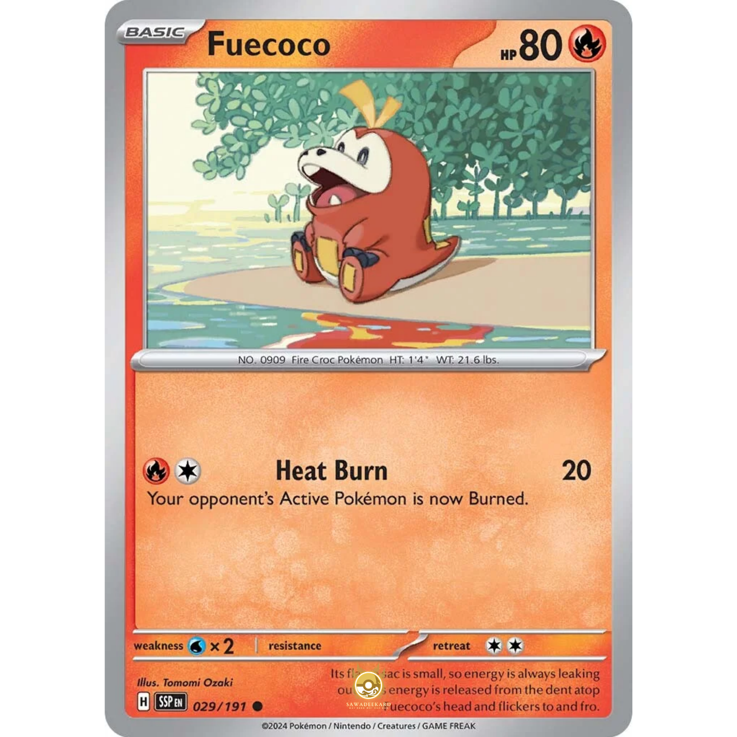 [ENG] Pokemon SV08 Surging Sparks: 029/191 Fuecoco [Fire] [C - Common] (Non-foil)