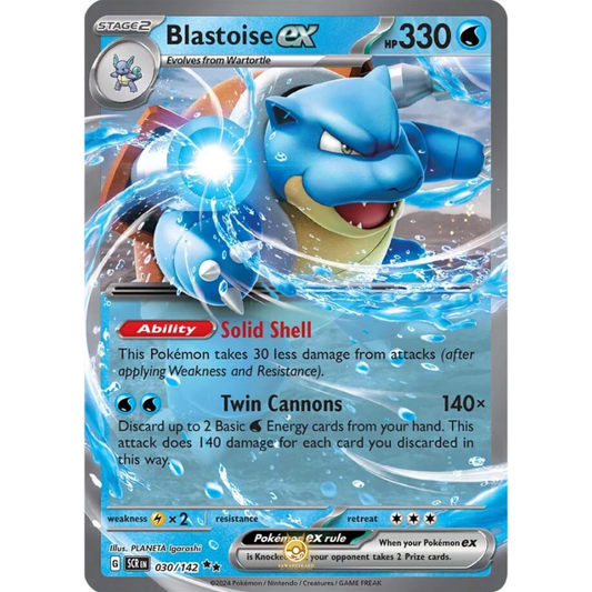 [ENG] Pokemon SV07 Stellar Crown: 030/142 Blastoise ex [Water] [RR - Double Rare] (Foil)