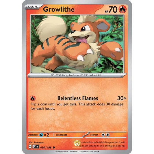 [ENG] SV01 Scarlet Violet Base Set: 030/198 Growlithe C (Non-Foil)