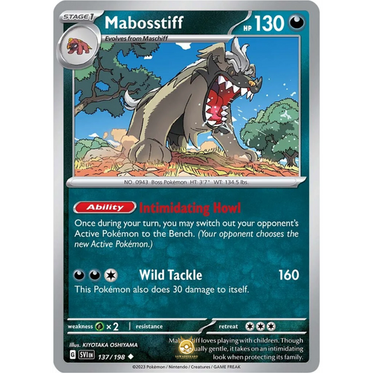 [ENG] SV01 Scarlet Violet Base Set: 137/198 Mabosstiff U (Non-Foil)