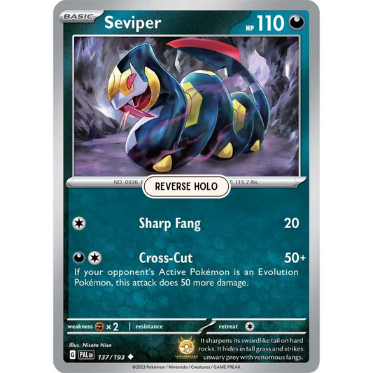 [ENG] SV02 Paldea Evolved: 137/193 Seviper U (Reverse Holo)