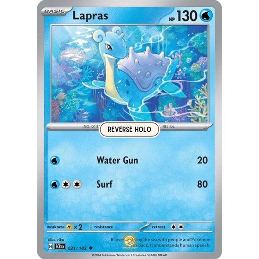 [ENG] Pokemon SV07 Stellar Crown: 031/142 Lapras [Water] [U - Uncommon] (Reverse Holo)