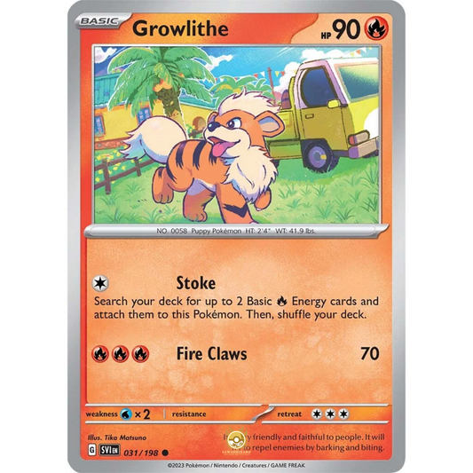 [ENG] SV01 Scarlet Violet Base Set: 031/198 Growlithe C (Non-Foil)