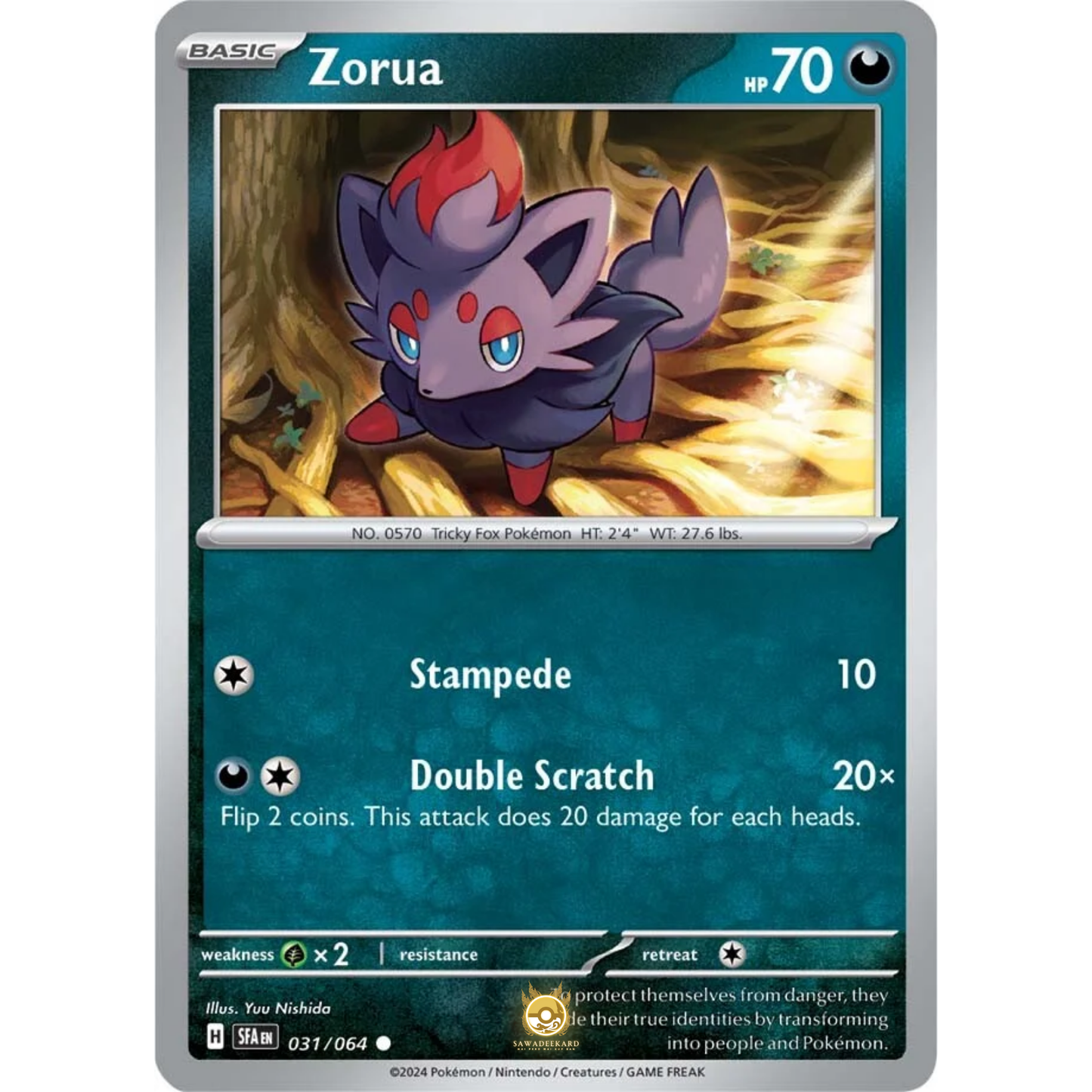 [ENG] Pokemon SV6.5 Shrouded Fable: 031/064 Zorua [Darkness] [C - Common] (Non-foil)