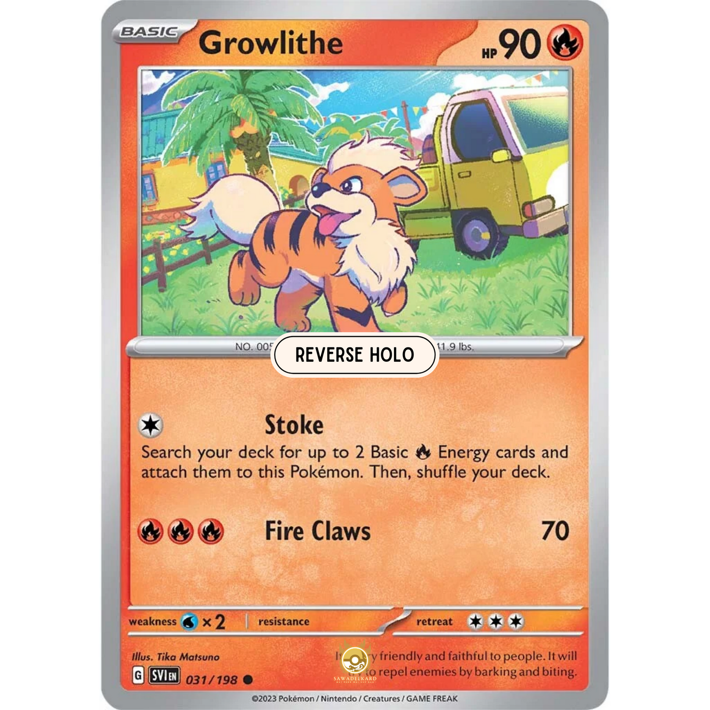 [ENG] SV01 Scarlet Violet Base Set: 031/198 Growlithe C (Reverse Holo)