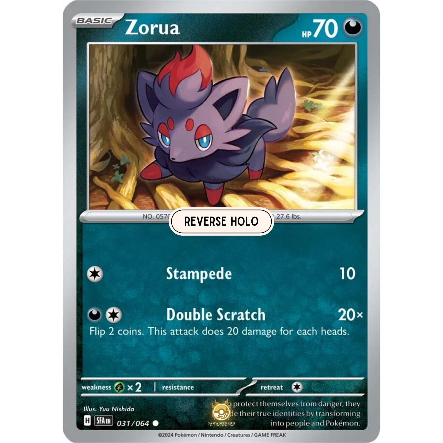 [ENG] Pokemon SV6.5 Shrouded Fable: 031/064 Zorua [Darkness] [C - Common] (Reverse Holo)
