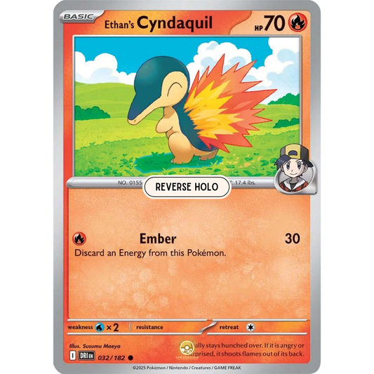 [ENG] Pokemon SV10 Destined Rivals: 032/182 Ethan's Cyndaquil [Fire] [C - Common] (Reverse Holo)