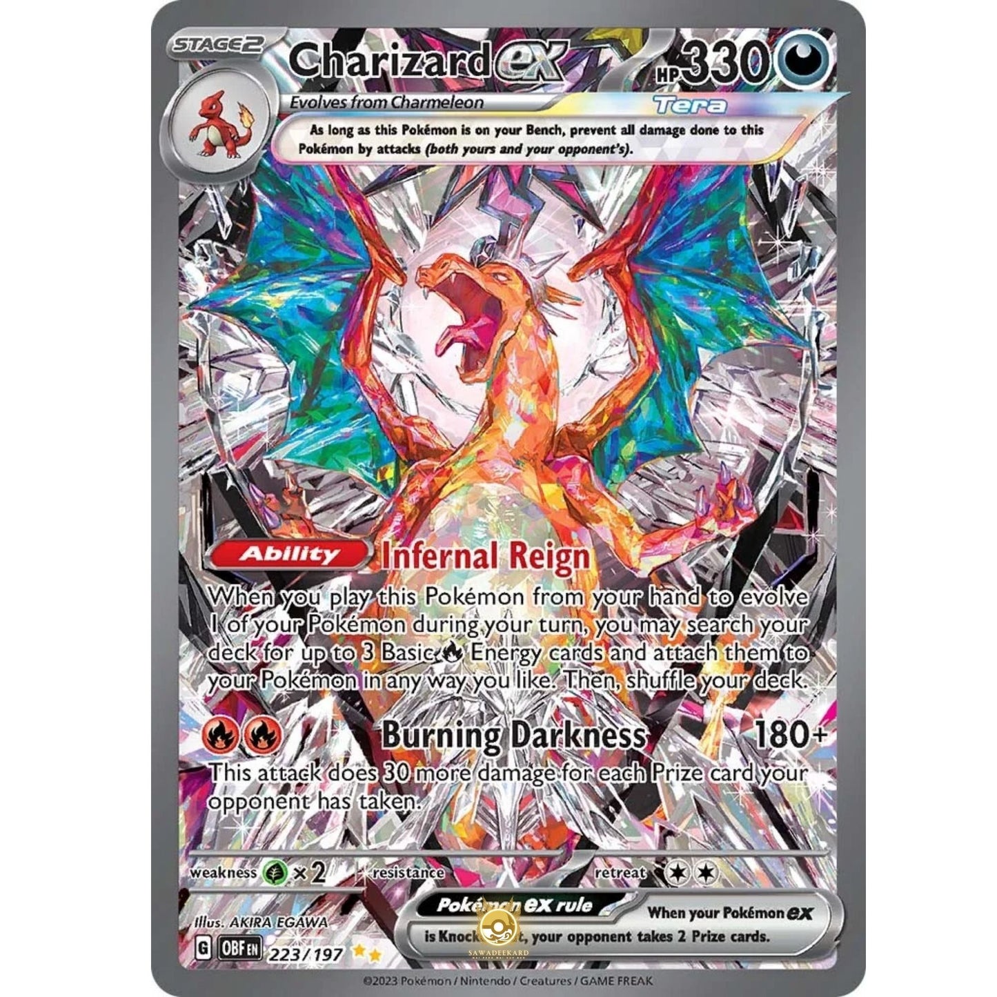 [ENG]	SV03	Obsidian Flames:	223/197	Charizard ex	SIR	(Foil)