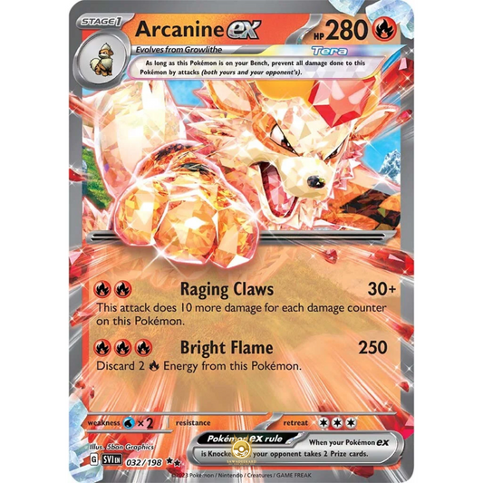 [ENG] SV01 Scarlet Violet Base Set: 032/198 Arcanine EX RR (Double Rare)