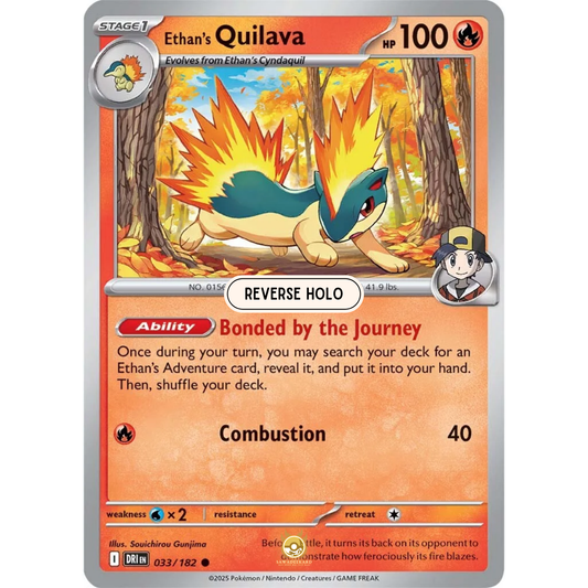 [ENG] Pokemon SV10 Destined Rivals: 033/182 Ethan's Quilava [Fire] [C - Common] (Reverse Holo)