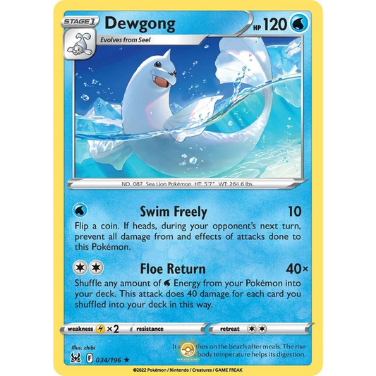 [ENG] SWSH 11 Lost Origin: 034/196 Dewgong R (Non-Foil)