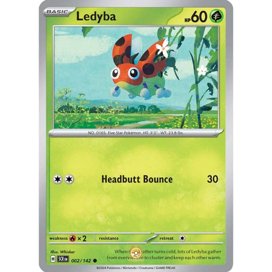 [ENG] Pokemon SV07 Stellar Crown: 002/142 Ledyba [Grass] [C - Common] (Non-foil)