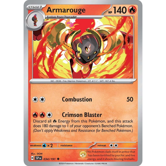 [ENG] Pokemon SV08 Surging Sparks: 034/191 Armarouge [Fire] [U - Uncommon] (Non-foil)