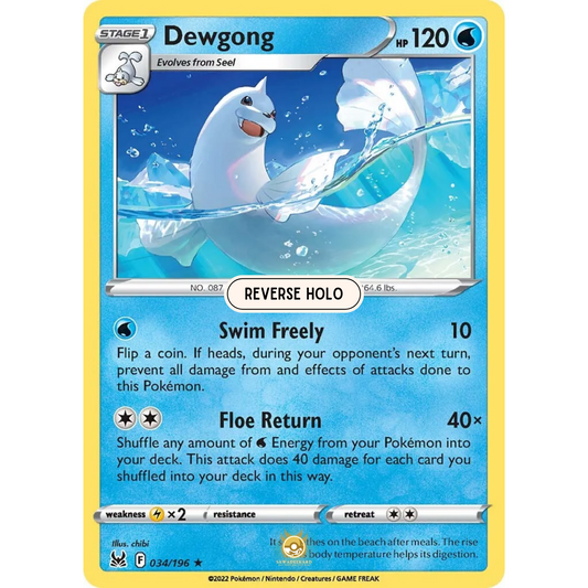 [ENG] SWSH 11 Lost Origin: 034/196 Dewgong R (Reverse Holo)