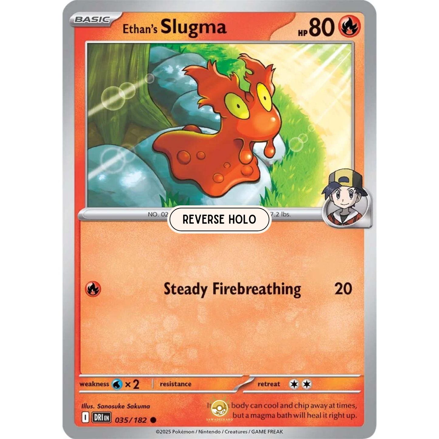 [ENG] Pokemon SV10 Destined Rivals: 035/182 Ethan's Slugma [Fire] [C - Common] (Reverse Holo)