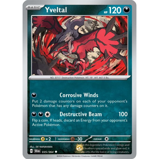 [ENG] Pokemon SV6.5 Shrouded Fable: 035/064 Yveltal [Darkness] [U - Uncommon] (Non-foil)