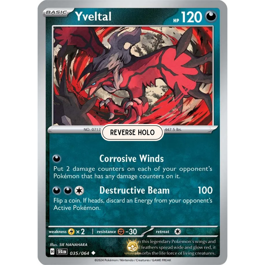 [ENG] Pokemon SV6.5 Shrouded Fable: 035/064 Yveltal [Darkness] [U - Uncommon] (Reverse Holo)