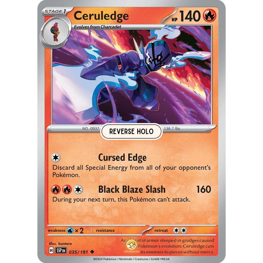 [ENG] Pokemon SV08 Surging Sparks: 035/191 Ceruledge [Fire] [U - Uncommon] (Reverse Holo)