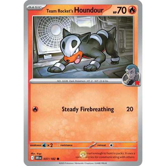 [ENG] Pokemon SV10 Destined Rivals: 037/182 Team Rocket's Houndour [Fire] [C - Common] (Non-foil)