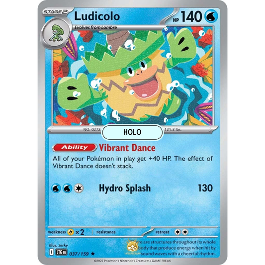 [ENG] Pokemon SV09 Journey Together: 037/159 Ludicolo [Water] [R - Rare] (Foil)