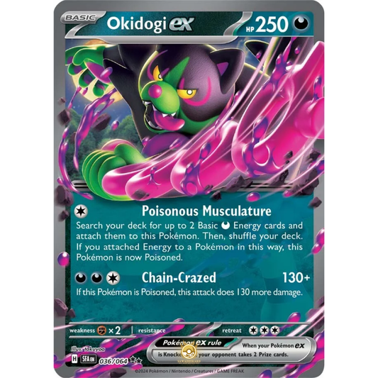 [ENG] Pokemon SV6.5 Shrouded Fable: 036/064 Okidogi ex [Darkness] [RR - Double Rare] (Foil)